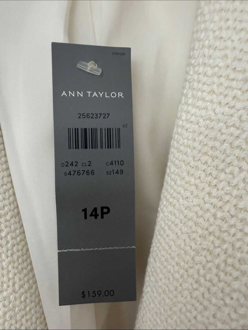 Ann Taylor Ivory Single-Button Textured Blazer - Picture 2 of 6